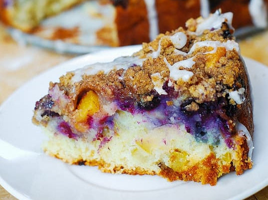 Apple Blueberry Peach Protein Coffee Cake - GF