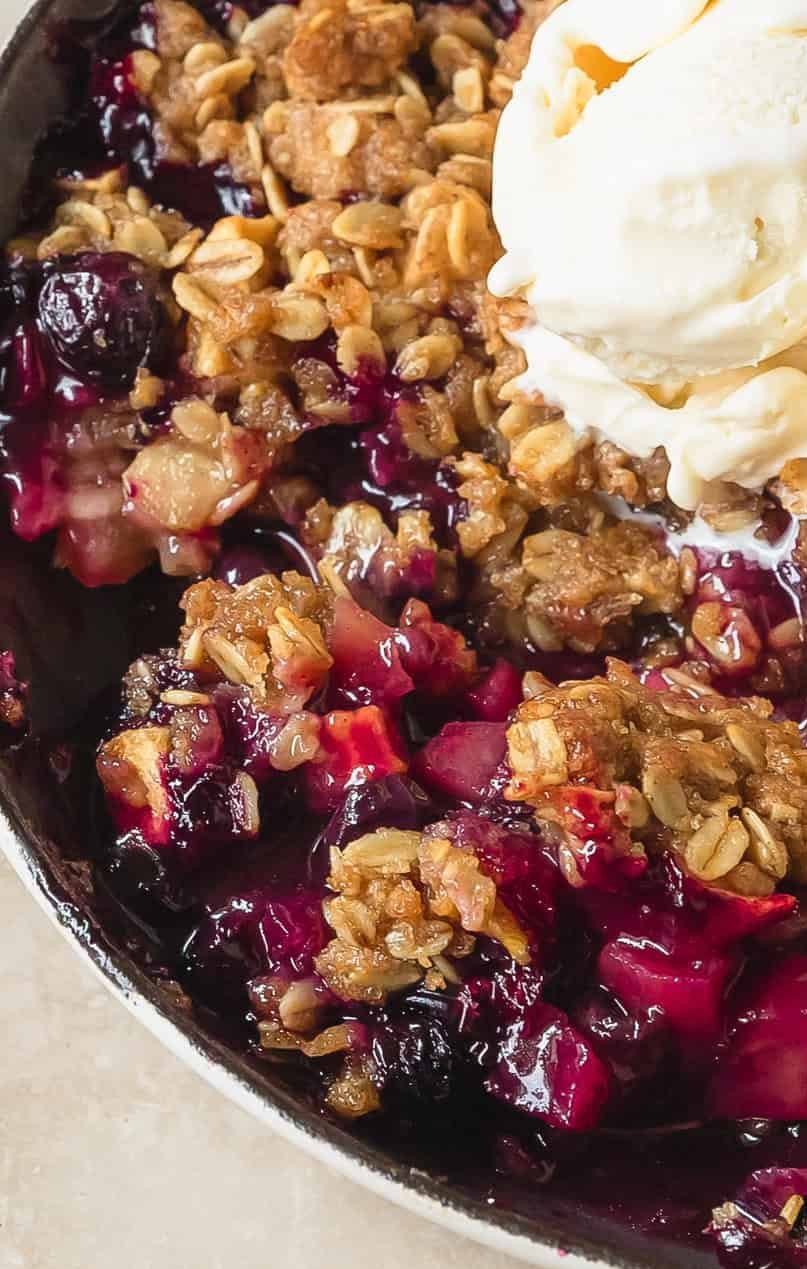 Apple Berry Protein Crisp topped with Vanilla Protein Whip