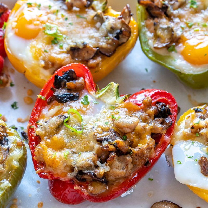 Breakfast Stuffed Bell Pepper with Baby Protein Bagel