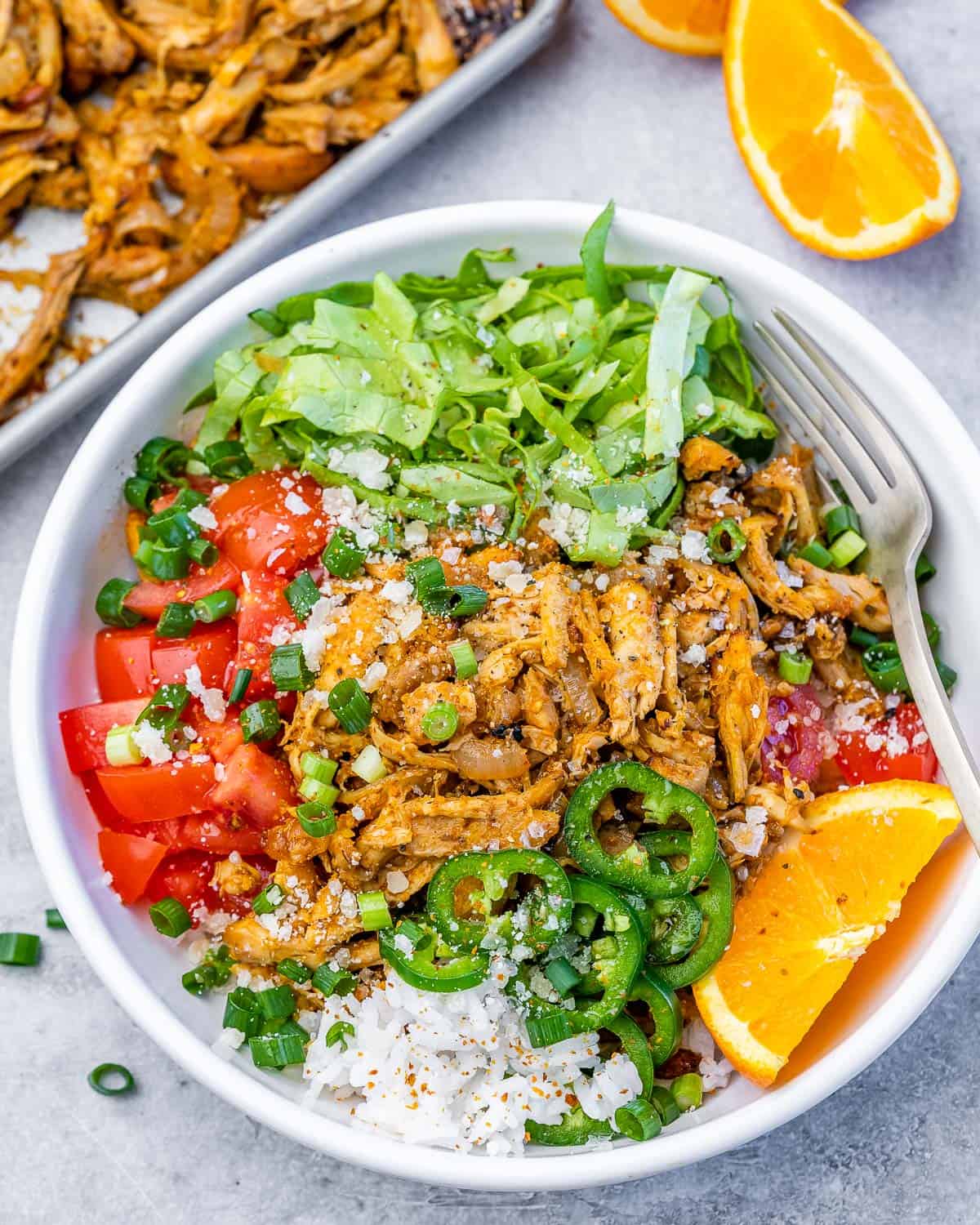 Chicken Carnitas Salad Bowl