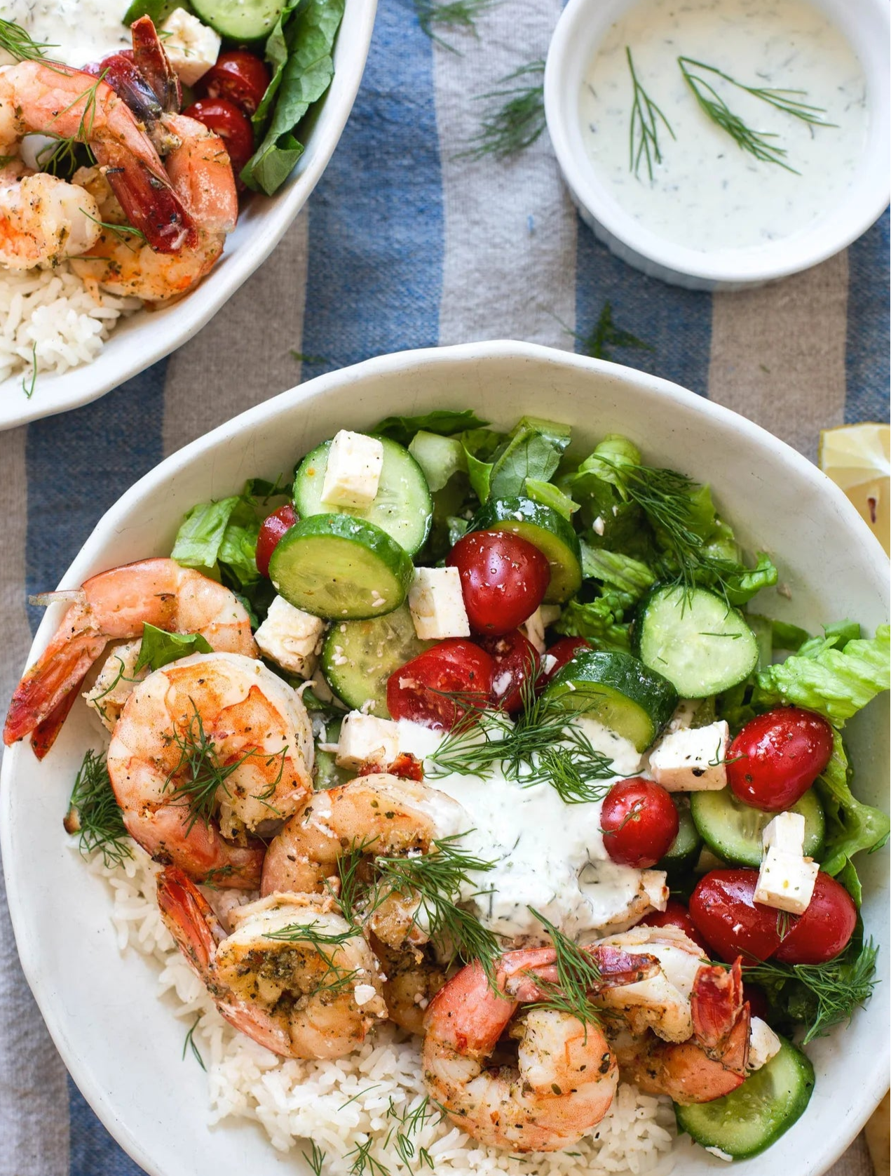 Shrimp Greek Bowl with our own Tzaziki - GF