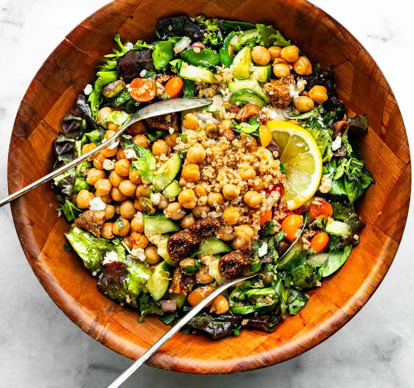 Quinoa & Chickpea Salad with Chicken & our own Vinaigrette