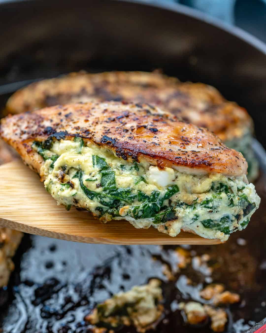 Spinach and Cheese Stuffed Chicken Breast with Maple Baby Carrots