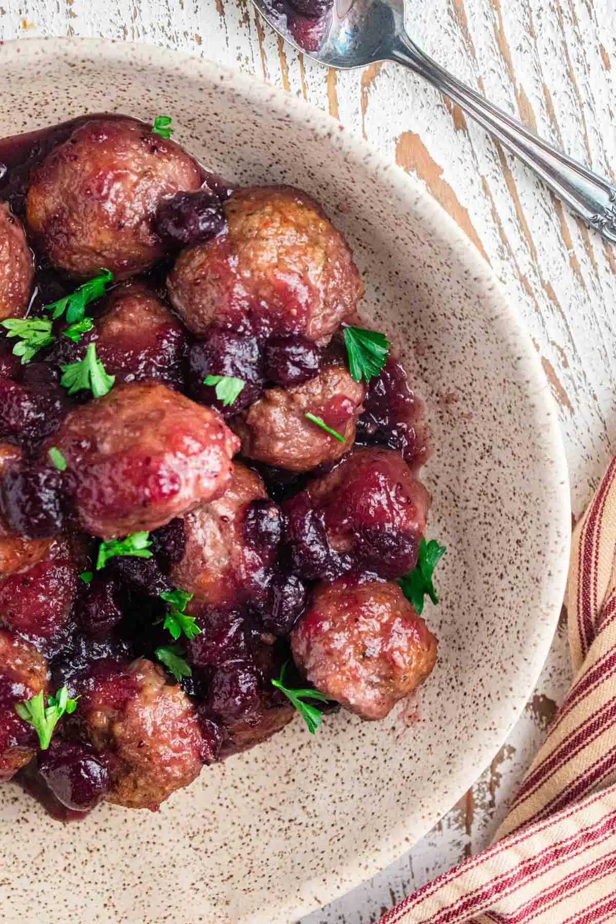 Thanksgiving Meatballs with Cranberry Glaze