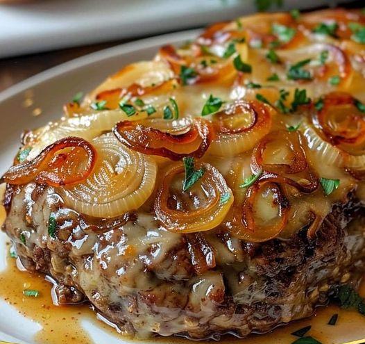 French Onion Chicken Meatloaf with Garlic Mashed Sweet Potato/Cauliflower
