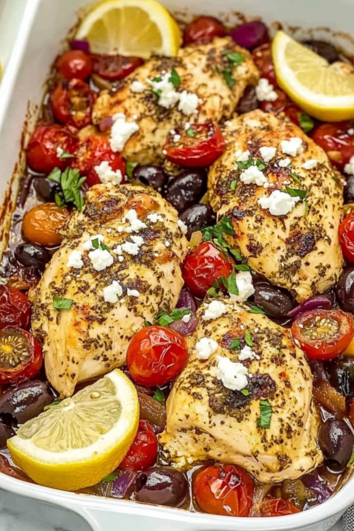 Mediterranean Chicken over Brown Rice
