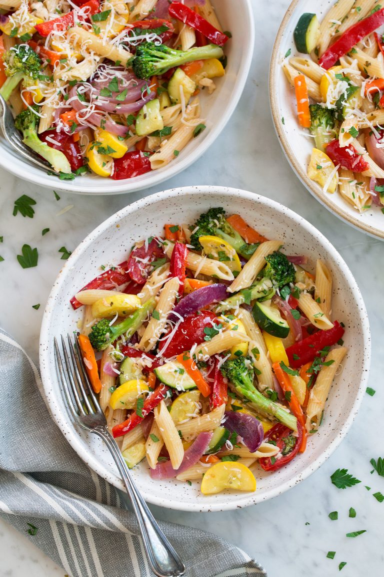 Pasta Primavera with Italian Marinated Chicken (can be Vegetarian/IS Gluten Free)
