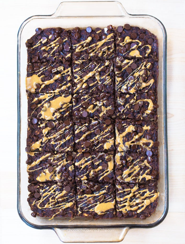 Peanut Better Chocolate Baked Oatmeal Bars- GF