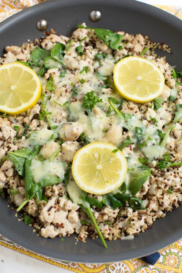 ProPortions Lemon Chicken, Brown Rice, and Spinach Skillet (4 ounce Protein)