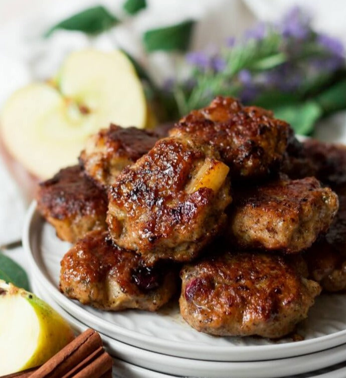 Sweet Potato Crust Spinach Quiche with Homemade Apple Chicken Sausage Pattie (can add fruit for vegetarian instead of chicken:))