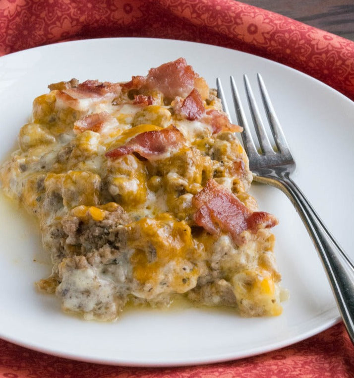 Bacon Cheeseburger Cauliflower Casserole