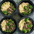 Asian Ground Beef and Broccoli over Brown Rice (can sub chicken)