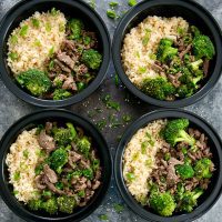 Asian Ground Beef and Broccoli over Brown Rice- 8 ounce