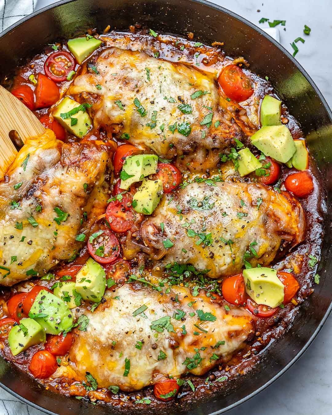 Monterey Chicken over cauliflower and black bean veggie rice blend