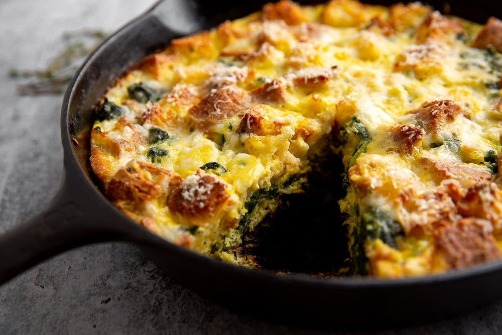 Healthy Breakfast Strada with Apple Chicken Sausage